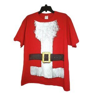 Dec 25th Santa Claus Red Short Sleeve T-Shirt Men's Size Extra Large Holiday Dec
